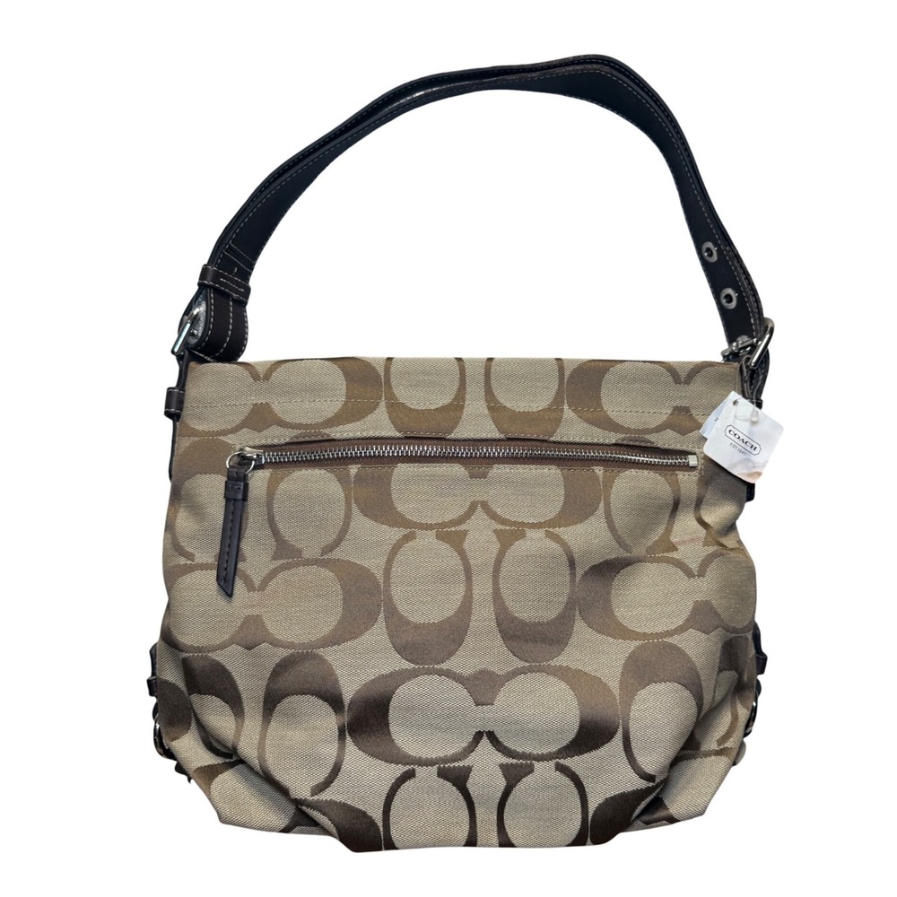 Coach 24CM Signature‎ Duffle Khaki Mahogany Leather Shoulder Bag F15067 NWT READ - Picture 2 of 16